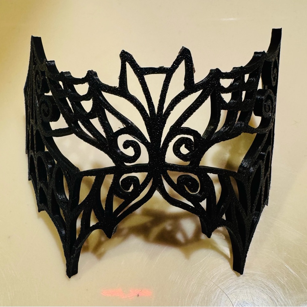 Black Lace Bat Hair Bun with Skull and Coffin Sticks - Picture 2 of 6